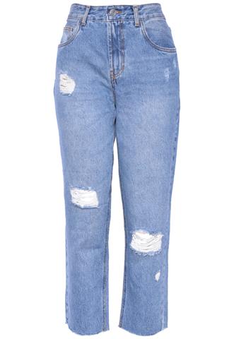 Calça Jeans 4Ripped Mom Azul
