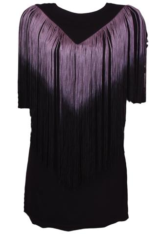 Vestido Andrea Bogosian Franjas Preto