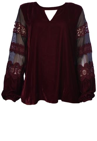 Blusa Absolutti Veludo Vinho