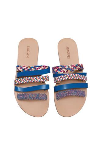 Rasteirinha Ana Capri Tiras Azul