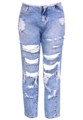 Calça Jeans Alcance Destroyed Azul