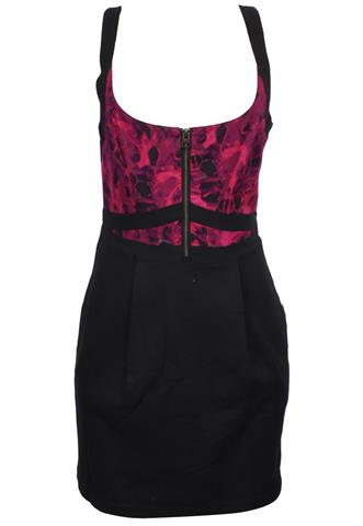 Vestido Armani Exchange Curto Preto/Rosa