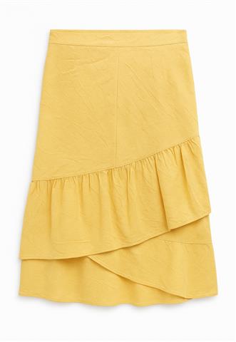 Saia Amaro Babados Amarela