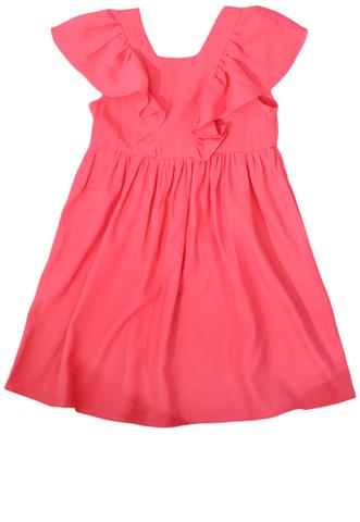 Vestido Amaro Babados Rosa