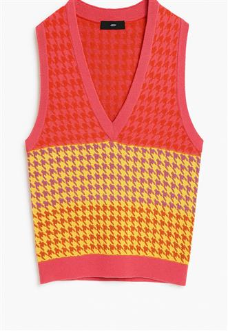 Colete Ana Gonçalves Tricot Rosa/Vermelho