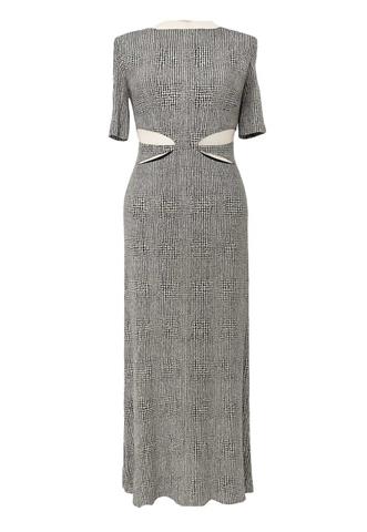 Vestido Anne Fernandes Recortes Bege