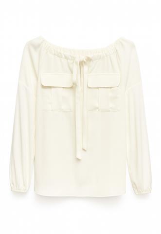 Blusa Animale Manga Longa Branca