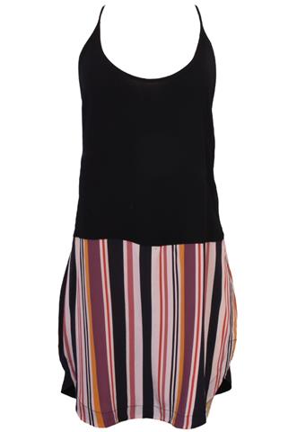 Vestido Animale Listrado Preto