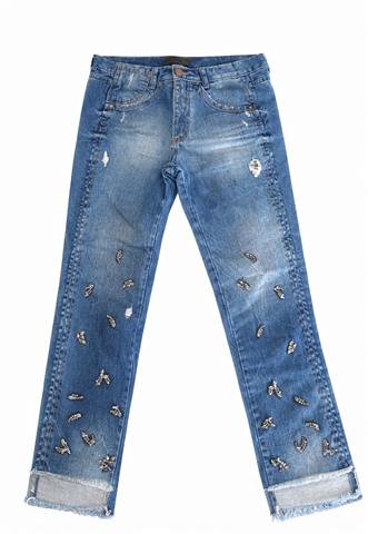 Calça Jeans Animale Pedraria Azul