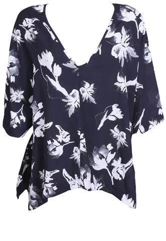 Blusa Animale Floral Preta