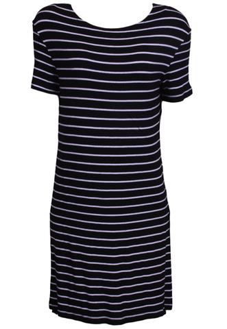 Vestido Animale Listras Preto/Branco