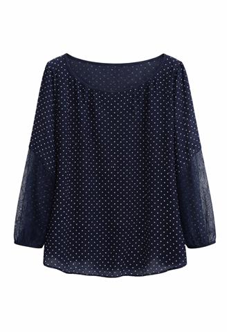 Blusa Ann Taylor Poá Azul/Branca
