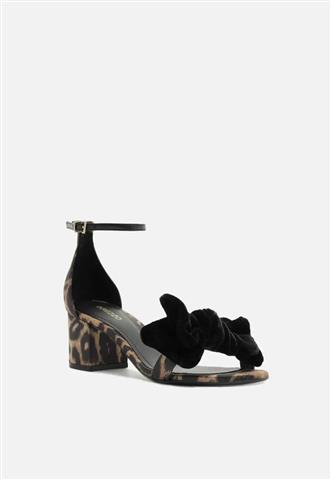 Sandália Arezzo Animal Print Marrom/Preta