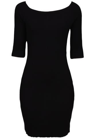 Vestido Agora Sou Mãe Canelado Preto
