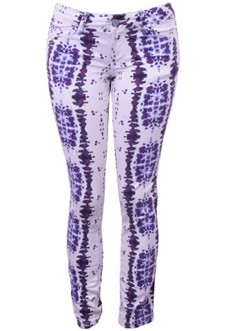 Calça Jeans Ateen Tie Dye Branca e Roxa