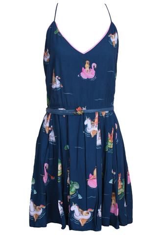 Vestido Antix Estampado Azul