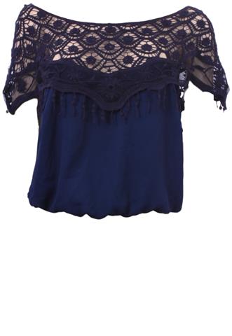 Blusa Antix Renda Azul