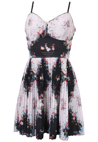 Vestido Antix Plissado Preto