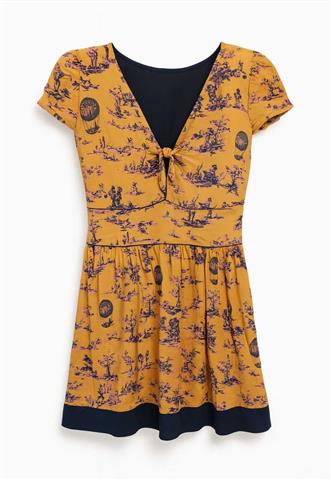 Vestido Antix Estampado Amarelo