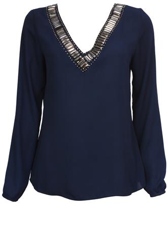 Blusa Any Day Aplique Azul