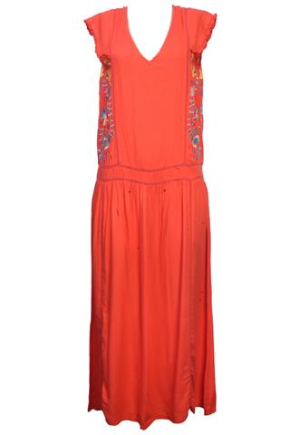 Vestido Batiche Bordado Laranja