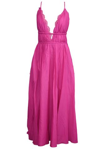 Vestido Barbara Bela Frente Única Rosa
