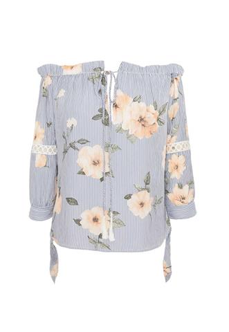 Blusa Blessed Ciganinha Azul