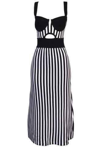 Vestido Biló Listras Preto/Branco