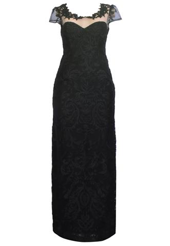 Vestido Bela Noite Bordado Preto