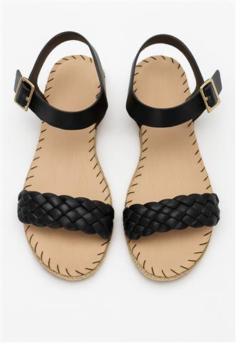 Sandália Bottero Flatform Preta/Bege