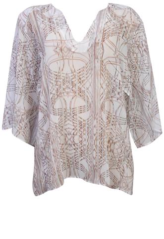 Blusa Brooksfield Transparência Branca/Bege