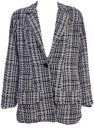 Blazer Biso Tweed Preto/Banco