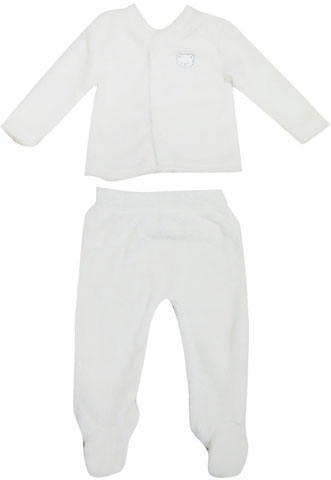 Conjunto Baby Way Pelúcia Off White