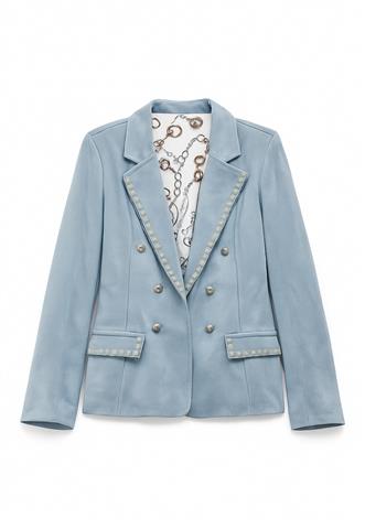 Blazer Carol Bassi Pedrarias Azul