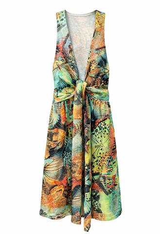 Vestido Cantão Estampado Colorido