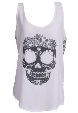 Blusa Canal Caveira Branca