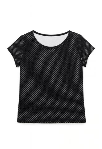 Blusa Cas Estampada Preta/Branca
