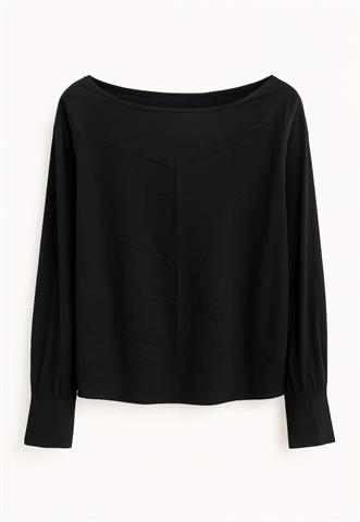 Blusa Cholet Manga Longa Preta