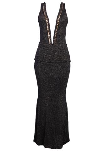 Vestido Charry Lurex Preto