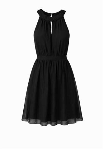 Vestido de Festa Collins Risca de Giz Preto