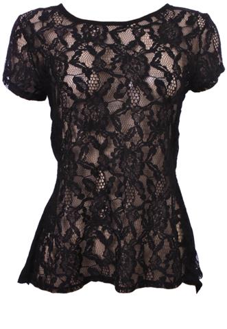 Blusa Costume Renda Preta