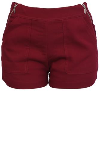 Shorts Costume Zíper Vermelho