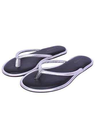 Chinelo Carrano Couro Prateado