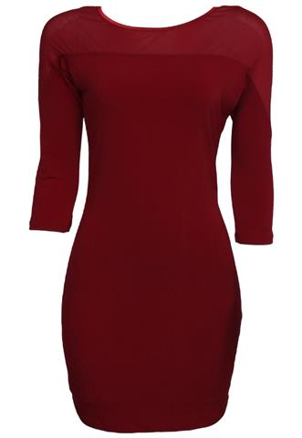 Vestido Carmim Transparência Vermelho