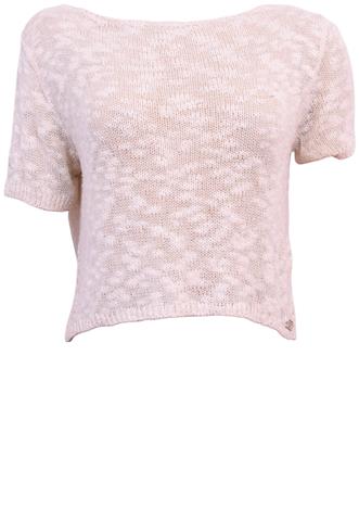 Cropped Carmim Tricô Bege