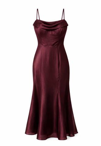 Vestido Charity Brilho Vinho