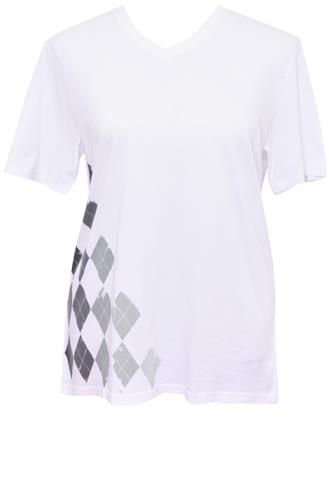 Camiseta Celio Sportswear Geométrica Branca/Cinza