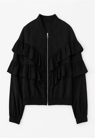 Jaqueta Cortelle Babado Preta