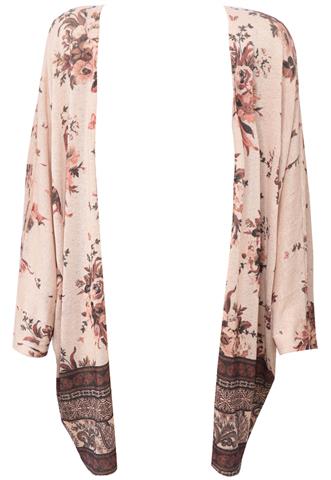 Kimono Charlotte Russe Flores Bege