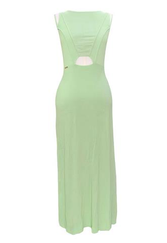 Vestido City Blue Recortes Verdes